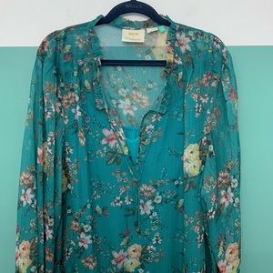 Anthropologie Maeve Emmy Floral Tunic Dress 3X